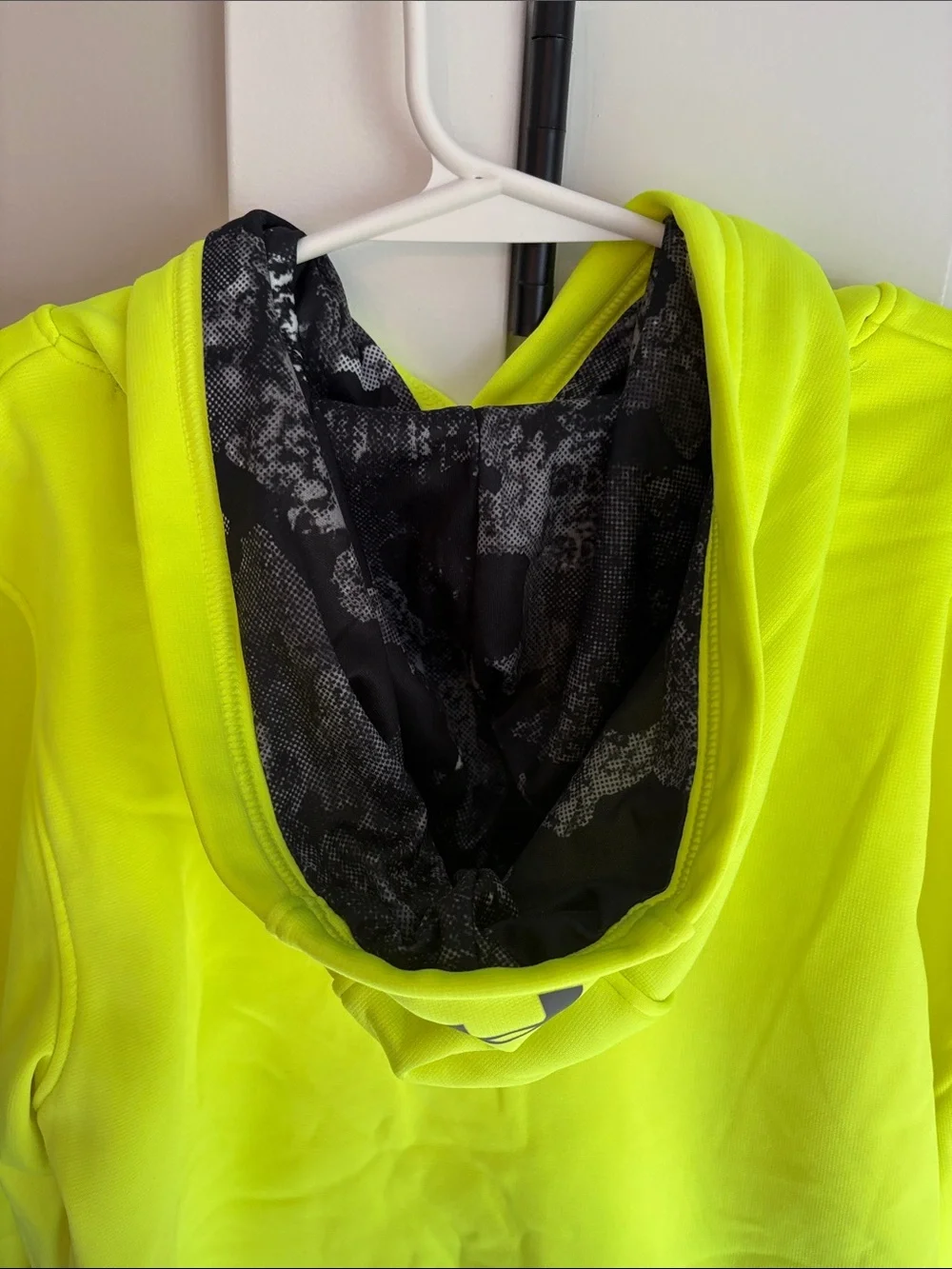 Under Armour Neon Yellow Hooded Sweatshirt with Black Graphic